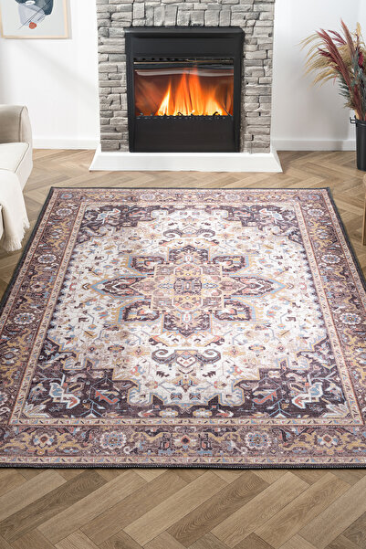 Konfor Halı Konfor Antico 2356 Pamuk Tabanlı Yıkanabilir Otantik Vintage Klas...