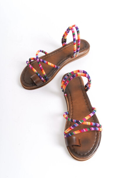Lively Stylish Karla Çok Renkli Zarif Bodrum Sandalet