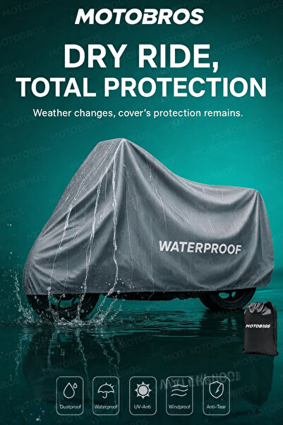 Motobros Motosiklet Brandası Universal Beden Ekstra Kalın Kumaş Su Geçirmez T...