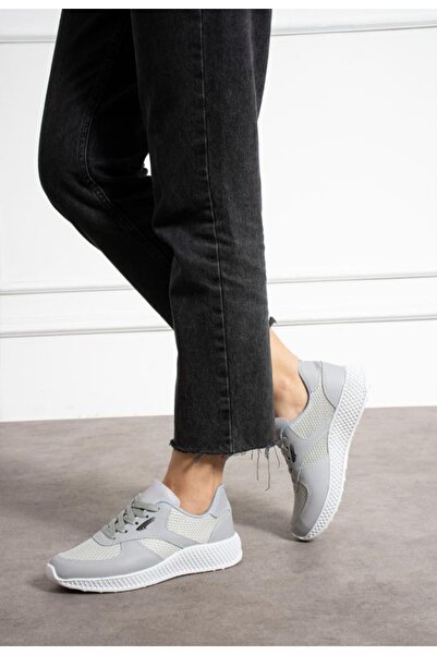 DB Pantofi sport gri, confortabili, cu plasă