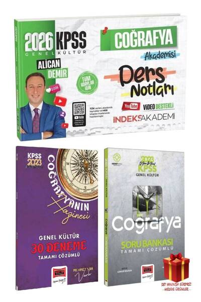 İndeks Akademi 2026 İndeks Akademi KPSS Alican Demir Coğrafya Ders Notları+Ya...