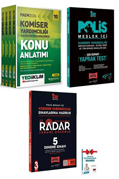Yediiklim Yayınları 2026 PAEM Komiser Yardımcılığı ve Rütbe Terfi Sınavı Konu...