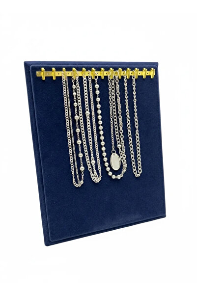 MeGass Dekor Domestic Production Suede Fabric Dark Blue Color 20/16 cm Standi...