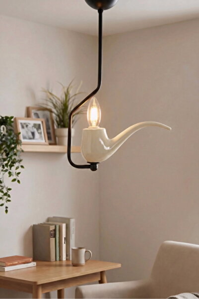 Genel Markalar Krem Pipo Tekli Avize, şık ve modern aydınlatma seçeneği