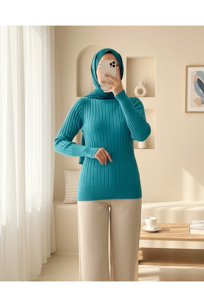 HİJABAYA Πλεκτό πουλόβερ με ριμπ ζιβάγκο