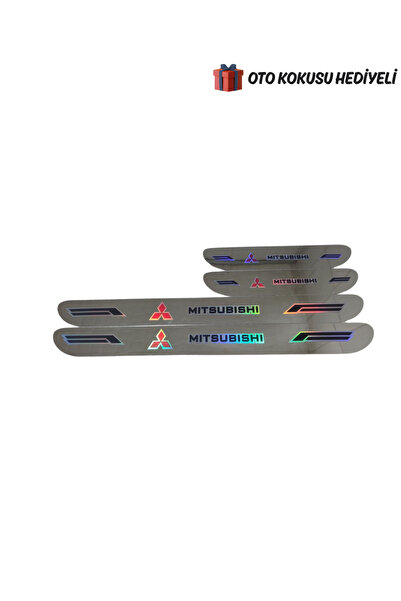 Autowise Hologram Logolu Araca Özel Marka Mıtsu bıshı Logolu Aynalı Kapı Eşiğ...