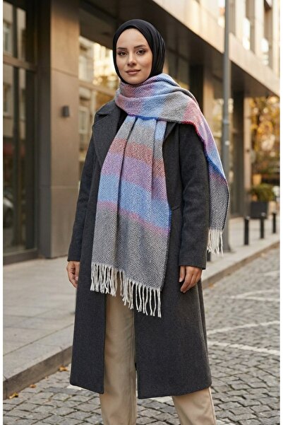 sefamerve Balık Sırtı Desenli Omuz Şalı 2035-06 Bordo