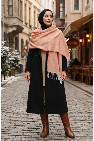 sefamerve Narandžasti šal za ramena Plain Akril - 2063-11