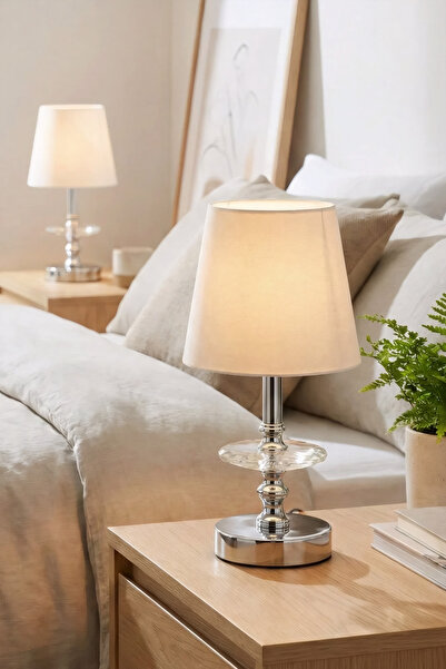 AbajurAksesuar أباجورة جلاكسي فضي-أبيض 2 قطعة