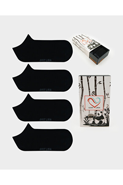 GOST LİRİA - Kadın Bambu Patik Çorap – 4’lü Siyah Renk