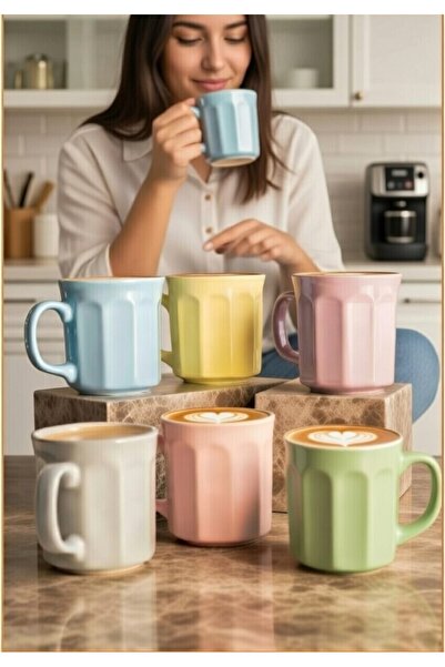 Trend Home Life طقم أكواب هيراكليس الملونة مكون من 6 قطع، كوب قهوة، كوب، كوب شاي