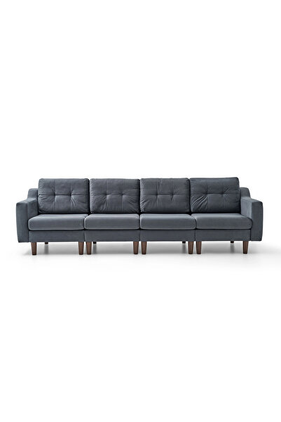 Doğtaş Robin Dörtlü Koltuk - Kadife - Gri