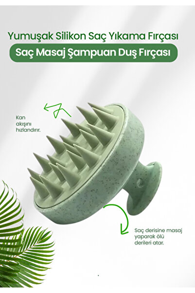 Lotravia Yumuşak Silikon Saç Yıkama Fırçası / Saç Masaj Şampuan Duş Fırçası (...