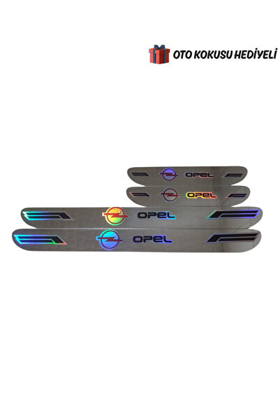 Autowise Opel Hologram Logolu Araca Özel Marka Logolu Aynalı Kapı Eşiği Koruy...