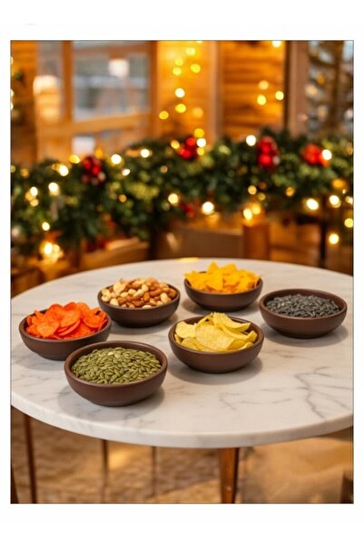 Trend Home Life Snack Bowl 6 Pieces Wood Look Chips & Snack Bowl, Bowl Diamet...