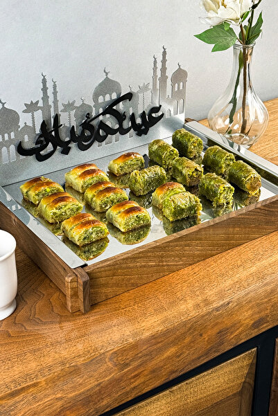 iwa concept Ramazan Servis Tepsisi - Ahşap ve Metal Tepsi