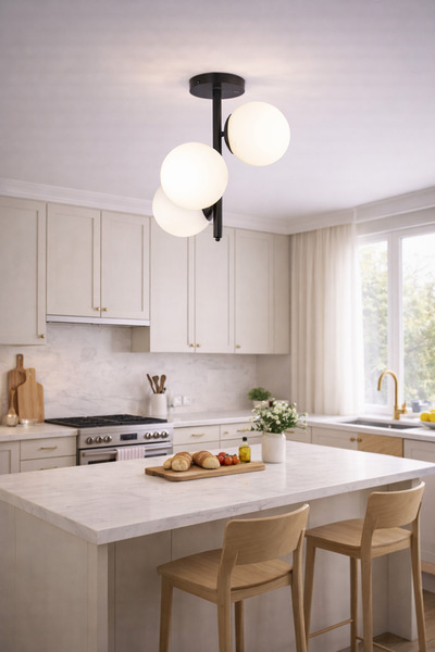 HubRom UZEL 3588-03-BLL Μαύρος Πολυέλαιος 40x54 εκ. 3xE27 Μέγ. 60W