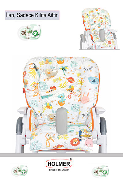 Holmer Stain Resistant Organic High Chair Cushion & Case Max-M Light Gray