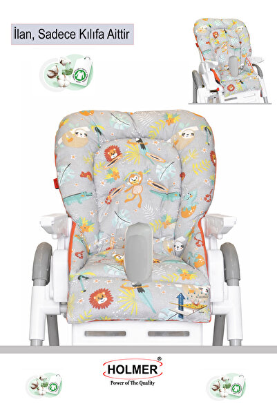 Holmer Leke Tutmaz Organik Mama Sandalyesi Minderi & Kılıfı Max-M Koyu Gri