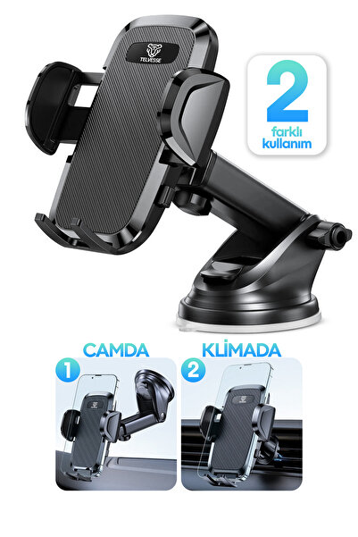 Venenon 2 MODLU Klima + Torpido Araç Telefon Tutacağı Cam Havalandırma Vantuz...