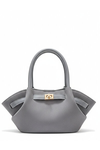 Çanta Trend Diva Model Süet Gri Kadın El Ve Omuz Çantası