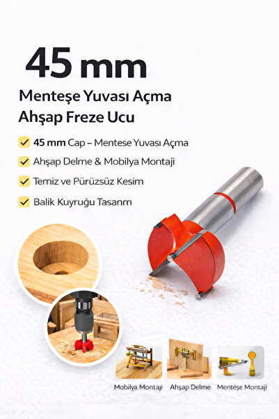 SENBANG 45 mm Menteşe Yuvası Açma Ahşap Freze Matkap Ucu Panç