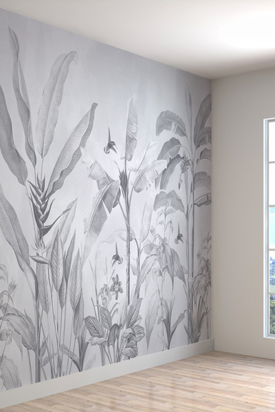 dreamwall Çok Renkli Tropikal Ağaçlar ve Yapraklar Desenli Silinebilir Duvar ...