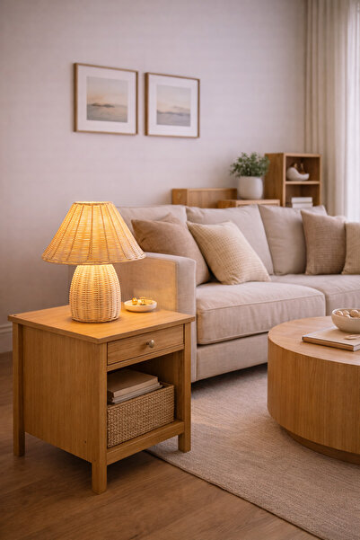 Apliqa HubRom lamp, SOLLIN Decorative rattan lampshade 4084-01 26x32 cm 1xE27...