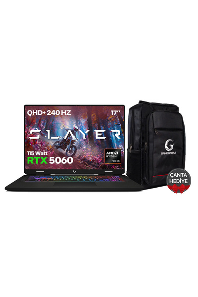 Game Garaj Slayer R9M XL-5060 C7 AMD Ryzen 9 8940HX 16GB RAM 1TB SSD RTX5060 ...
