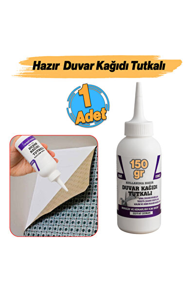 Badem10 Hazır Duvar Kağıdı Yapıştırıcısı (150 gr) Şeffaf Sıvı Tutkal Vinil Bo...