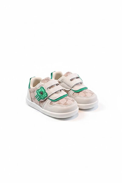 Superbaby Adidasi crem pentru baietei - Green Teddy