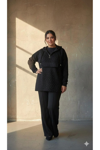 Curly SET DE STOCARE PENTRU PIELE DE CUREA DE MODAL NEGRU