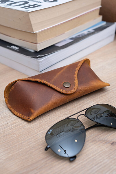 naft Beylik - Real Leather Glasses Case - Black Color
