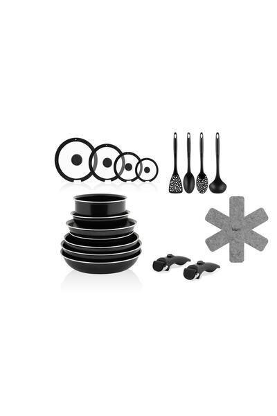 Leggno All-In-One Diamond Pro Ceramic Cookware and Kitchenware Set 23 Piece B...