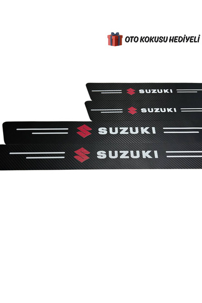 Autowise Suzuki Logolu Karbon Kapı Eşiği Koruyucu Bant Folyo 4'lü Set