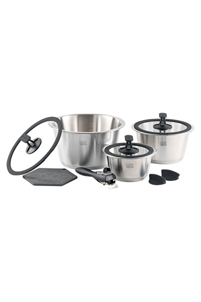 cookvision طقم أواني طهي ستانلس ستيل 10 قطع