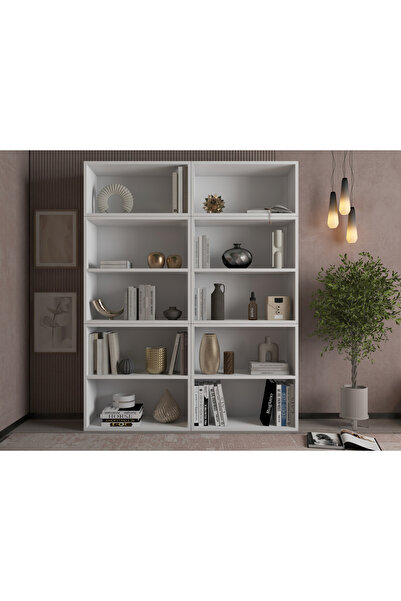 Nettrends Rafli Kitaplik 130 cm Beyaz Ktp-1263
