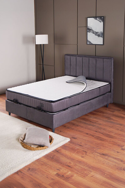 Kilim Mobilya Royal Plus Sandıklı Baza Başlık Paket Yaylı Pedli Yatak Seti An...