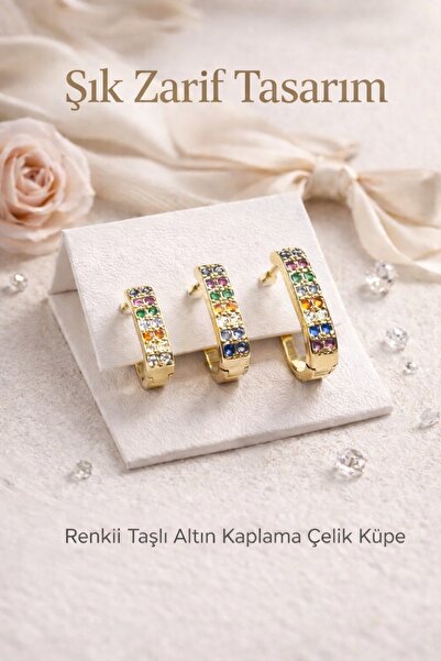 Richard Jewell Çelik Renk Atmaz Garantli Faturalı Küpe