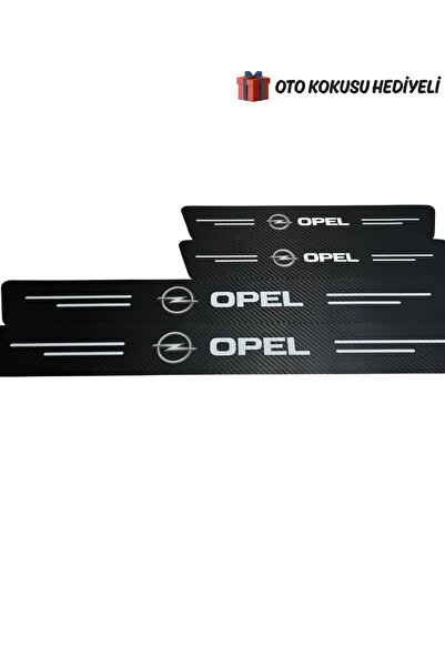 Autowise Opel Logolu Karbon Kapı Eşiği Koruyucu Bant Folyo 4'lü Set