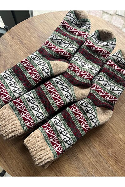 cmtgroup جوارب شتوية سميكة حرارية منقوشة للنساء مكونة من 3 قطع