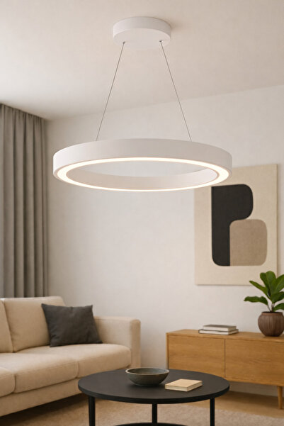 dizano Modern Halka LED Aydınlatma 40cm 4000K Günışığı, Salon ve Ofis, Sıva Ü...