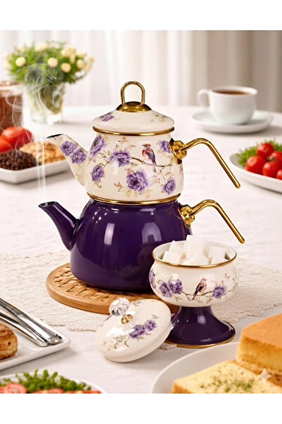 PR HOME Fiorella Mini Model Emaye Çaydanlık