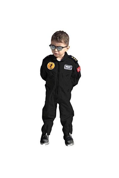 FLY T-SHIRT Çocuk Pilot Tulumu Siyah