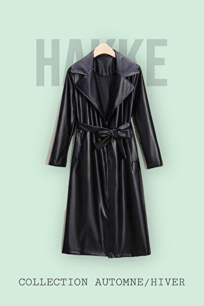 HAKKE Kadın Deri Trençkot Ceket