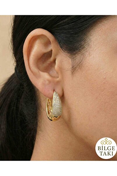 Bilge Takı Vip Zircon Stone Drop Form Xuping Earrings, Stainless, Does Not Ta...