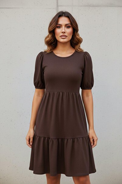 Mossta Rochie cu mâneci scurte - maro