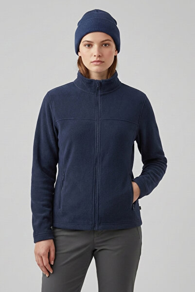 RIMECK Women's jacket, polar fleece sweatshirt, navy blue, navy blue, with zi...