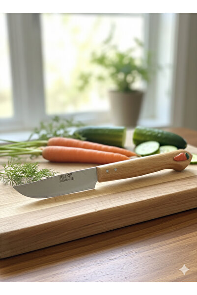 ALİBEYAVM Çıtır Havuç Motifli Meyve Bıçak 18 Nolu Polimerkil Knife Sunumluk H...