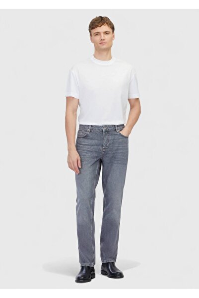 Ramsey Gray Straight Regular Fit Denim 100% Cotton Trousers